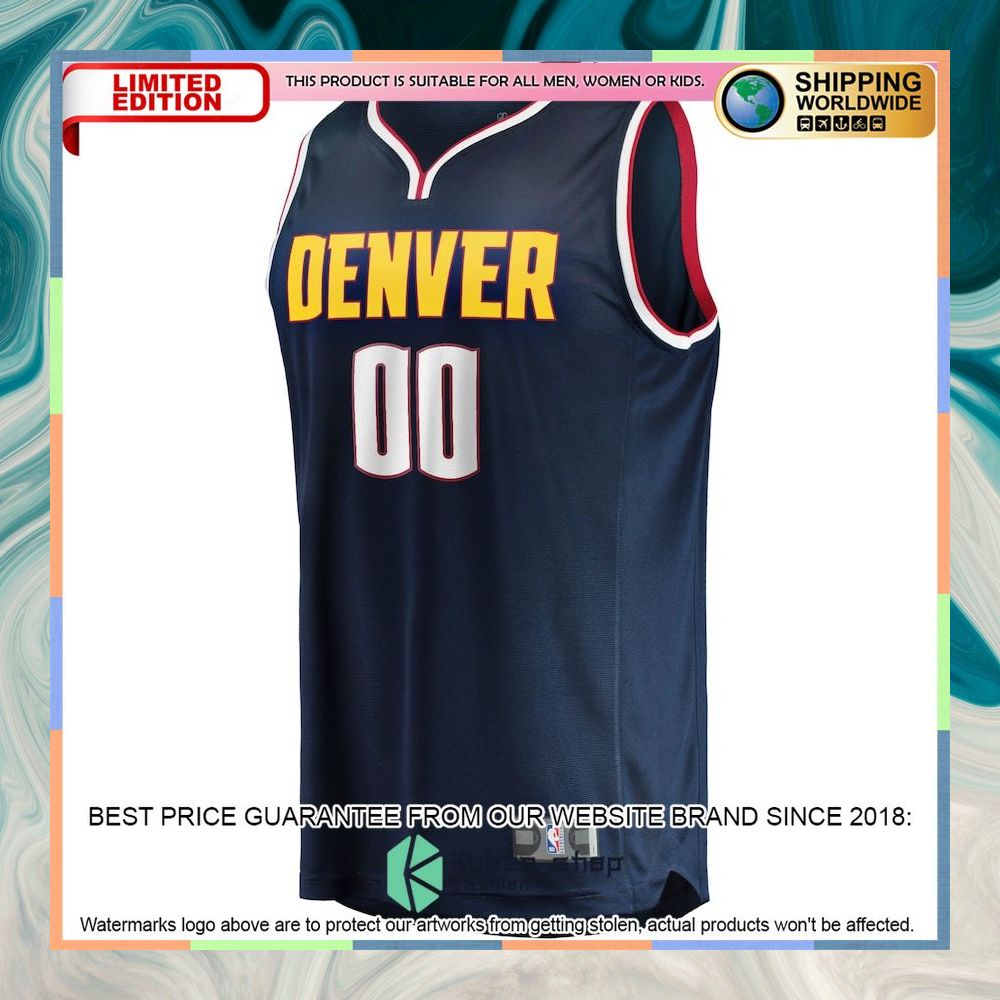 Denver Nuggets 2018-19 Custom Navy Basketball Jersey 5 Denver Nuggets 2018-19 Custom Navy Basketball Jersey word2