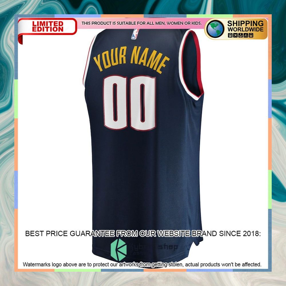 Denver Nuggets 2018-19 Custom Navy Basketball Jersey 6 Denver Nuggets 2018-19 Custom Navy Basketball Jersey word2