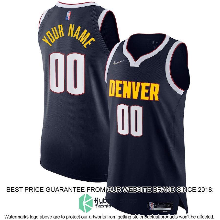 Denver Nuggets Nike 2021-22 Diamond Custom Navy Basketball Jersey