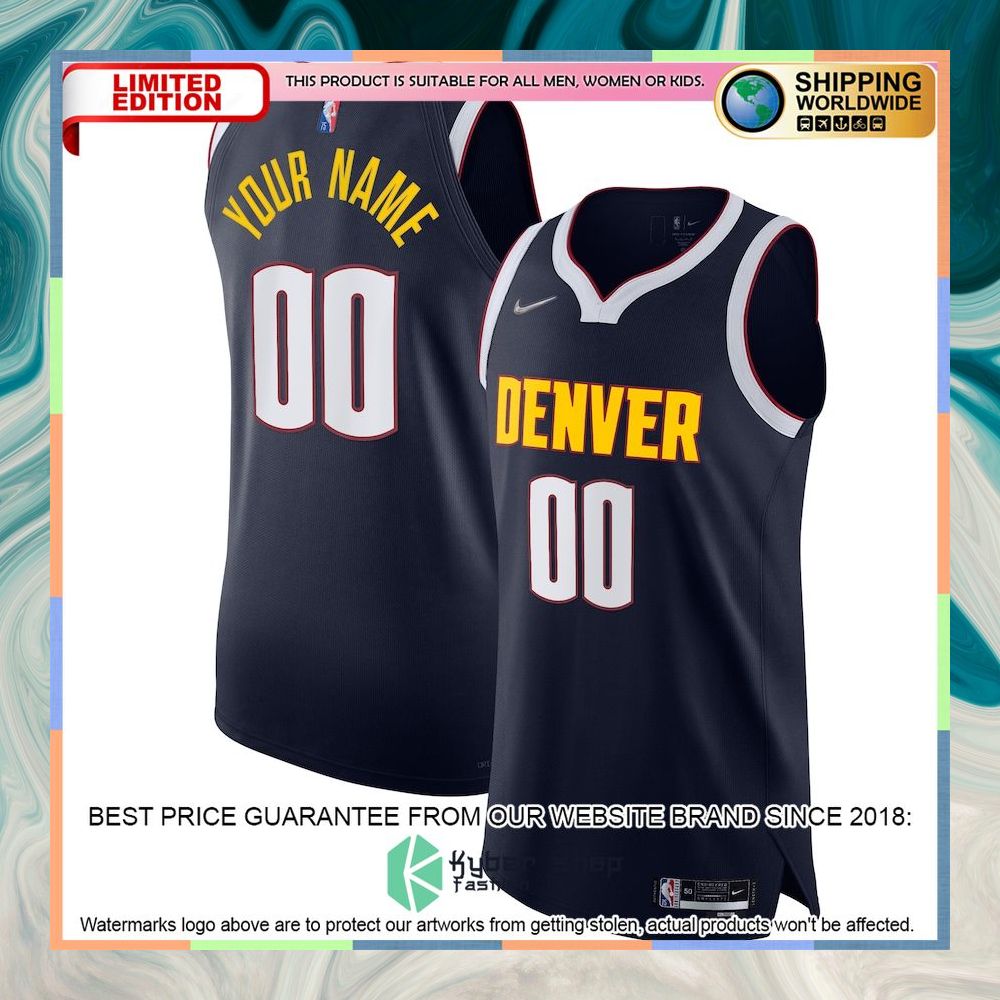 Denver Nuggets Nike 2021-22 Diamond Custom Navy Basketball Jersey 4 Denver Nuggets Nike 2021-22 Diamond Custom Navy Basketball Jersey word2