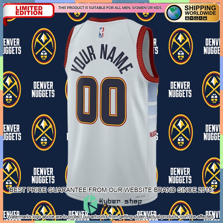Denver Nuggets Nike 2022-23 Custom Gray Basketball Jersey 6 Denver Nuggets Nike 2022-23 Custom Gray Basketball Jersey word2