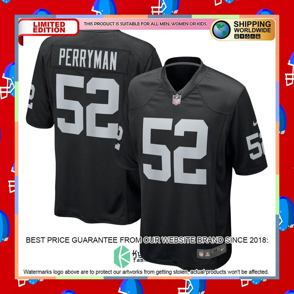 Denzel Perryman Las Vegas Raiders Black Football Jersey 5 Denzel Perryman Las Vegas Raiders Black Football Jersey word2