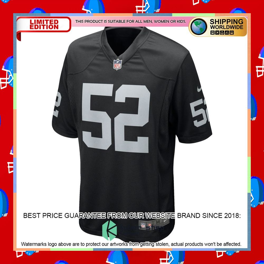 Denzel Perryman Las Vegas Raiders Black Football Jersey 6 Denzel Perryman Las Vegas Raiders Black Football Jersey word2