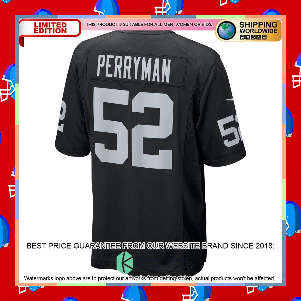 Denzel Perryman Las Vegas Raiders Black Football Jersey 7 Denzel Perryman Las Vegas Raiders Black Football Jersey word2