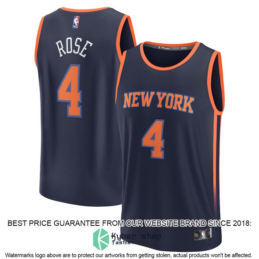 Derrick Rose New York Knicks Youth 2022-23 Player Navy Basketball Jersey