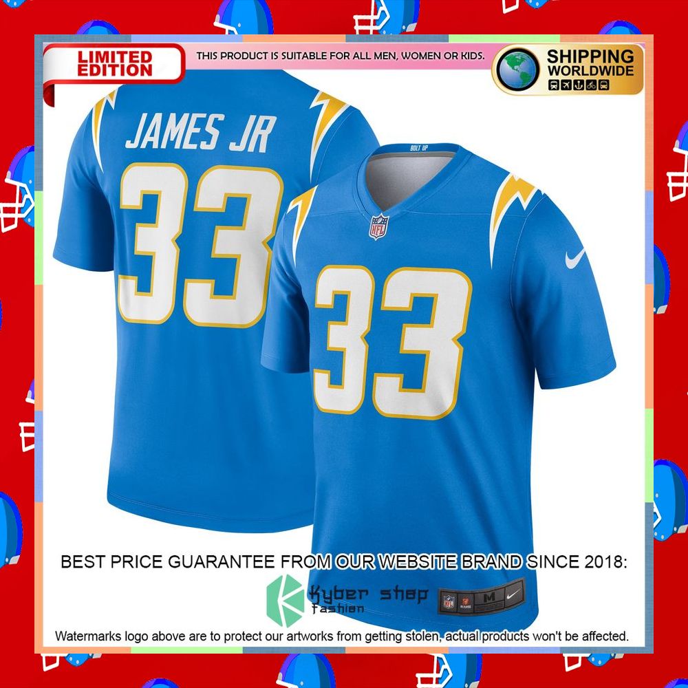 Derwin James Los Angeles Chargers Legend Powder Blue Football Jersey 9 Derwin James Los Angeles Chargers Legend Powder Blue Football Jersey word2