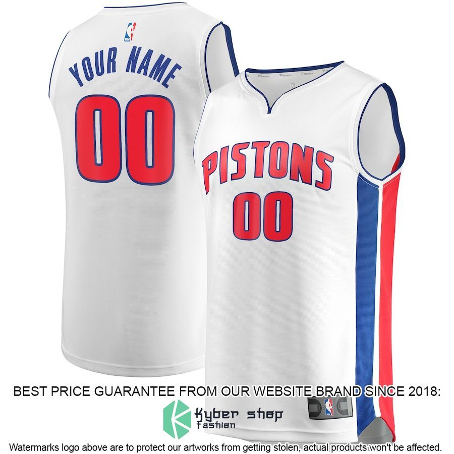Detroit Pistons Custom White Basketball Jersey