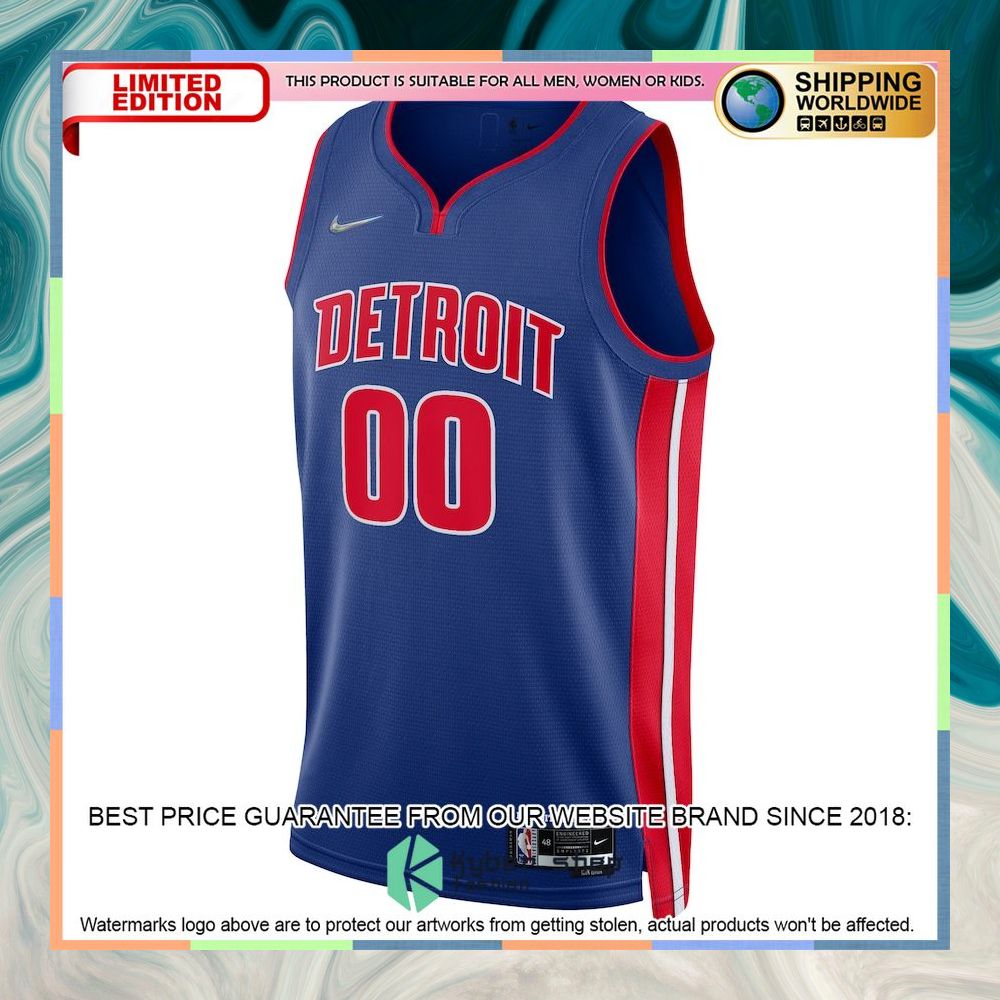Detroit Pistons Nike 2021-22 Diamond Custom Blue Basketball Jersey 5 Detroit Pistons Nike 2021-22 Diamond Custom Blue Basketball Jersey word3