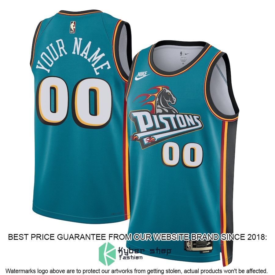 Detroit Pistons Nike Unisex 2022-23 Custom Teal Basketball Jersey