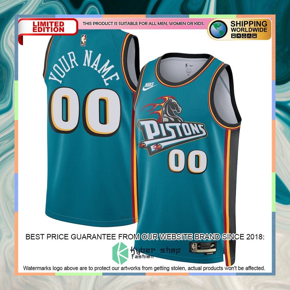 Detroit Pistons Nike Unisex 2022-23 Custom Teal Basketball Jersey 4 Detroit Pistons Nike Unisex 2022-23 Custom Teal Basketball Jersey word2