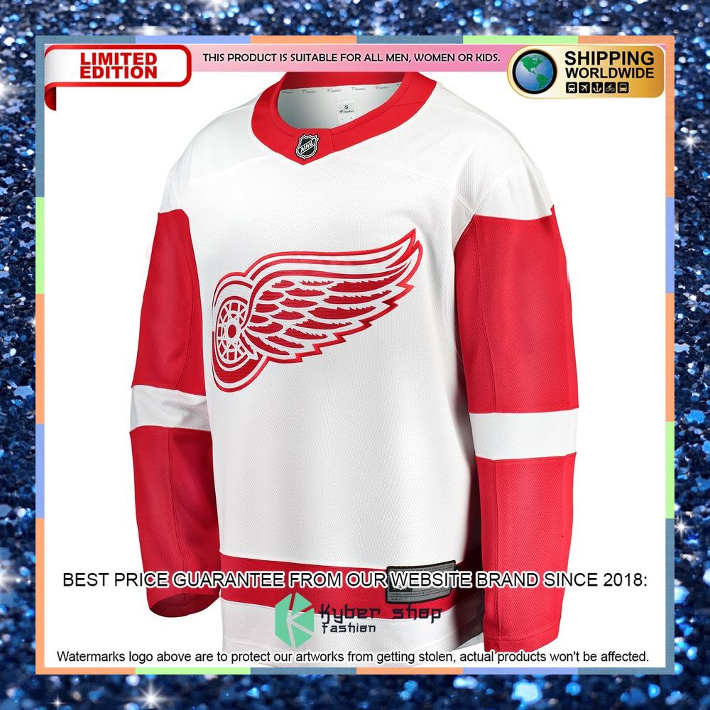 Detroit Red Wings Away Custom White Hockey Jersey 8 Detroit Red Wings Away Custom White Hockey Jersey word2