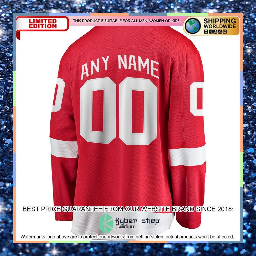 Detroit Red Wings Home Custom Red Hockey Jersey 4 Detroit Red Wings Home Custom Red Hockey Jersey word1