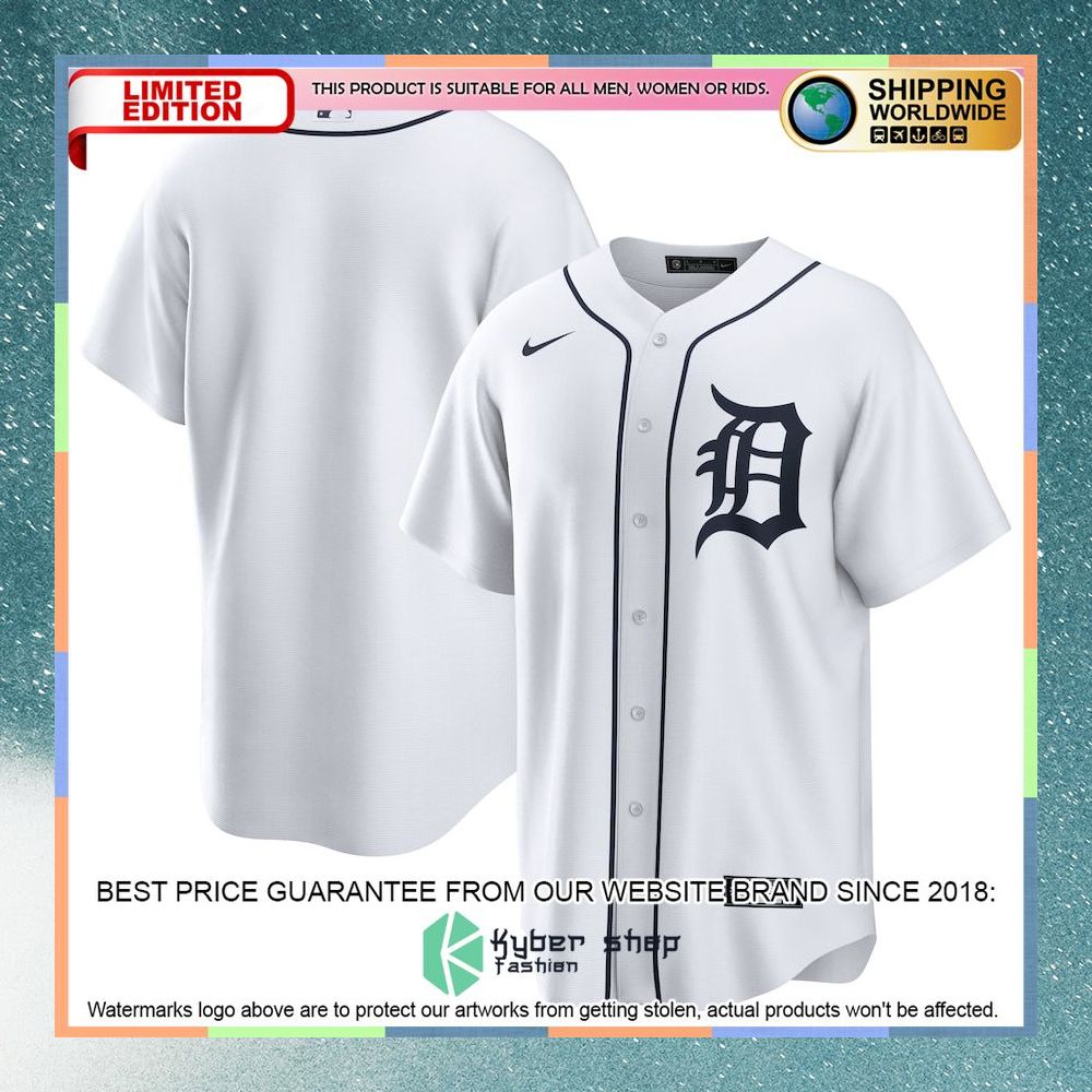 Detroit Tigers Home Team White Baseball Jersey 4 Detroit Tigers Home Team White Baseball Jersey word3