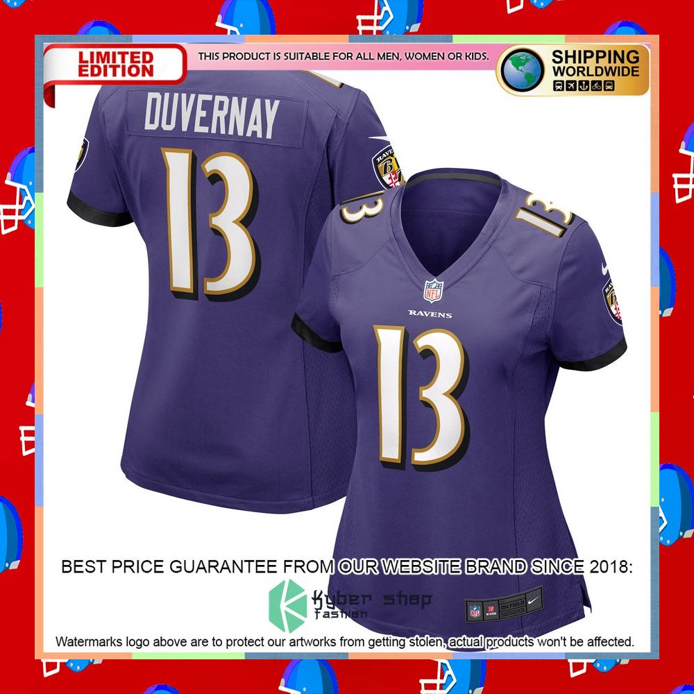 Devin Duvernay Baltimore Ravens Women's Purple Football Jersey 6 Devin Duvernay Baltimore Ravens Women's Purple Football Jersey word3