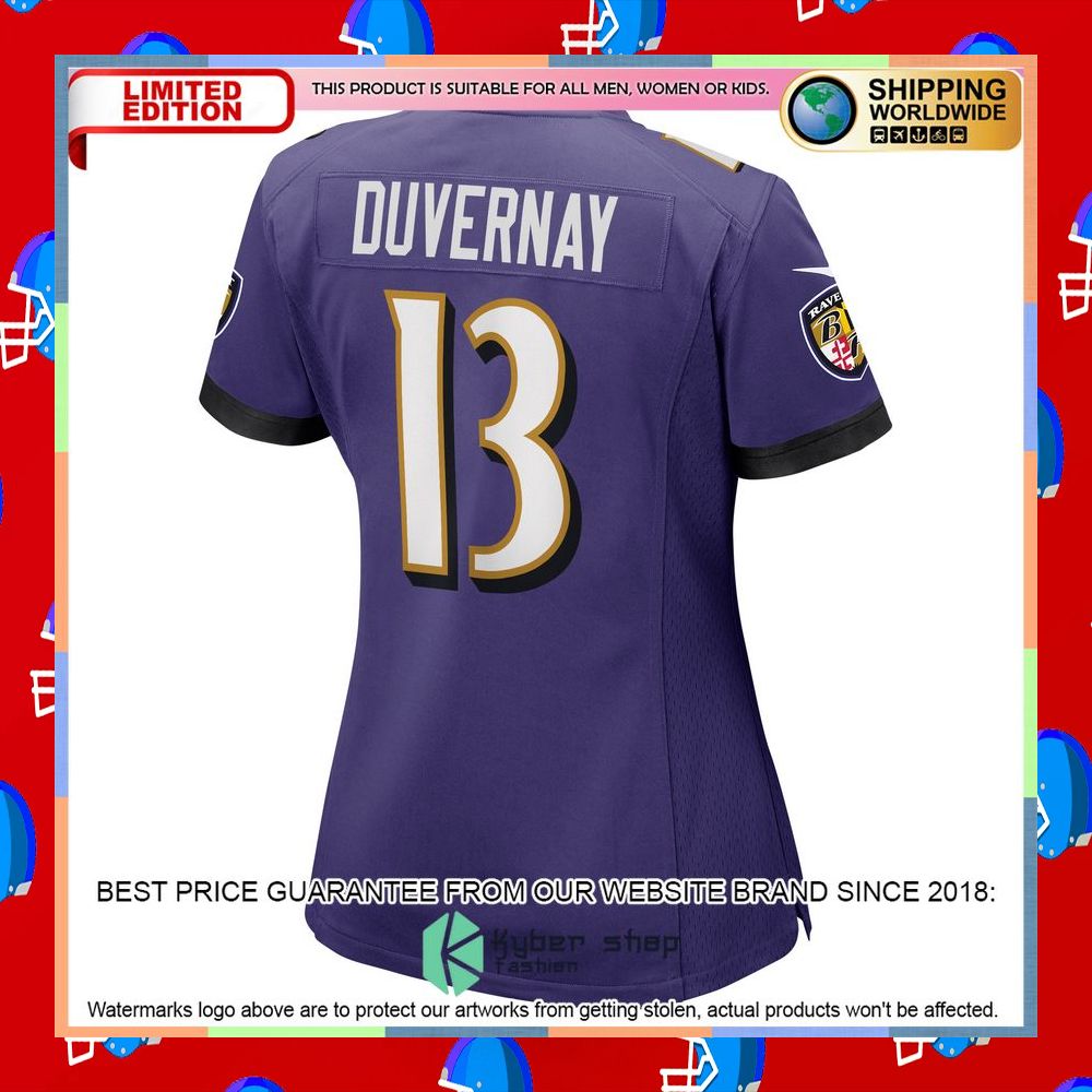 Devin Duvernay Baltimore Ravens Women's Purple Football Jersey 8 Devin Duvernay Baltimore Ravens Women's Purple Football Jersey word3