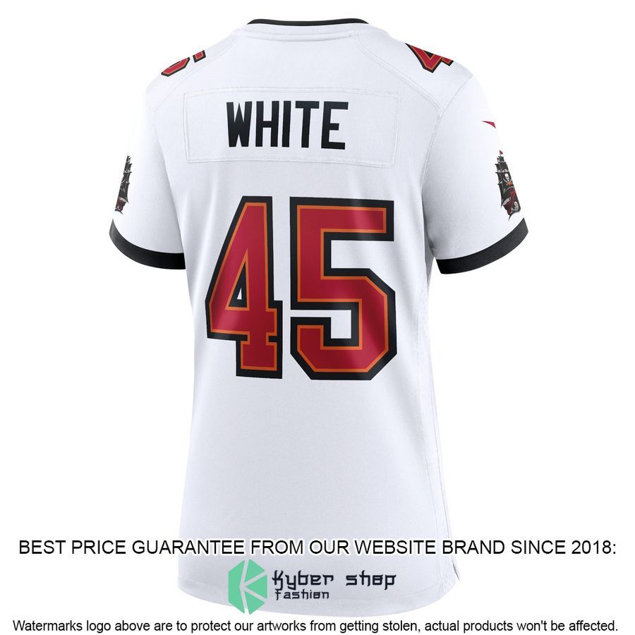 Devin White Tampa Bay Buccaneers Women's White Football Jersey 3 Devin White Tampa Bay Buccaneers Women's White Football Jersey word3