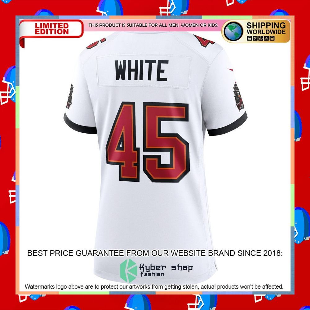 Devin White Tampa Bay Buccaneers Women's White Football Jersey 9 Devin White Tampa Bay Buccaneers Women's White Football Jersey word3