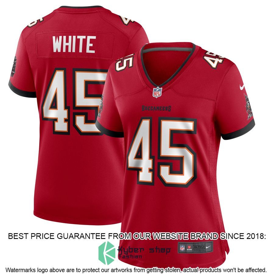 Devin White Tampa Bay Buccaneers Women's White Football Jersey 6 Devin White Tampa Bay Buccaneers Women's White Football Jersey word3