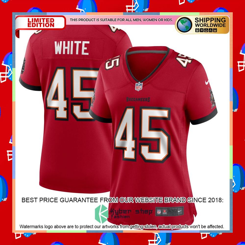 Devin White Tampa Bay Buccaneers Women's White Football Jersey 12 Devin White Tampa Bay Buccaneers Women's White Football Jersey word3