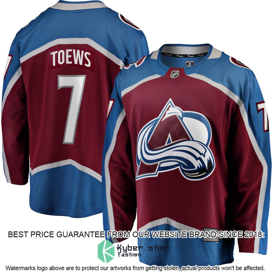 Devon Toews Colorado Avalanche Burgundy Hockey Jersey