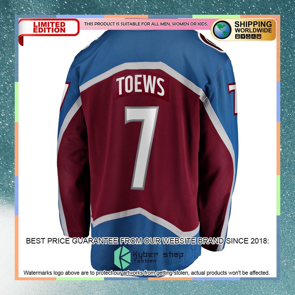 Devon Toews Colorado Avalanche Burgundy Hockey Jersey 7 Devon Toews Colorado Avalanche Burgundy Hockey Jersey word3