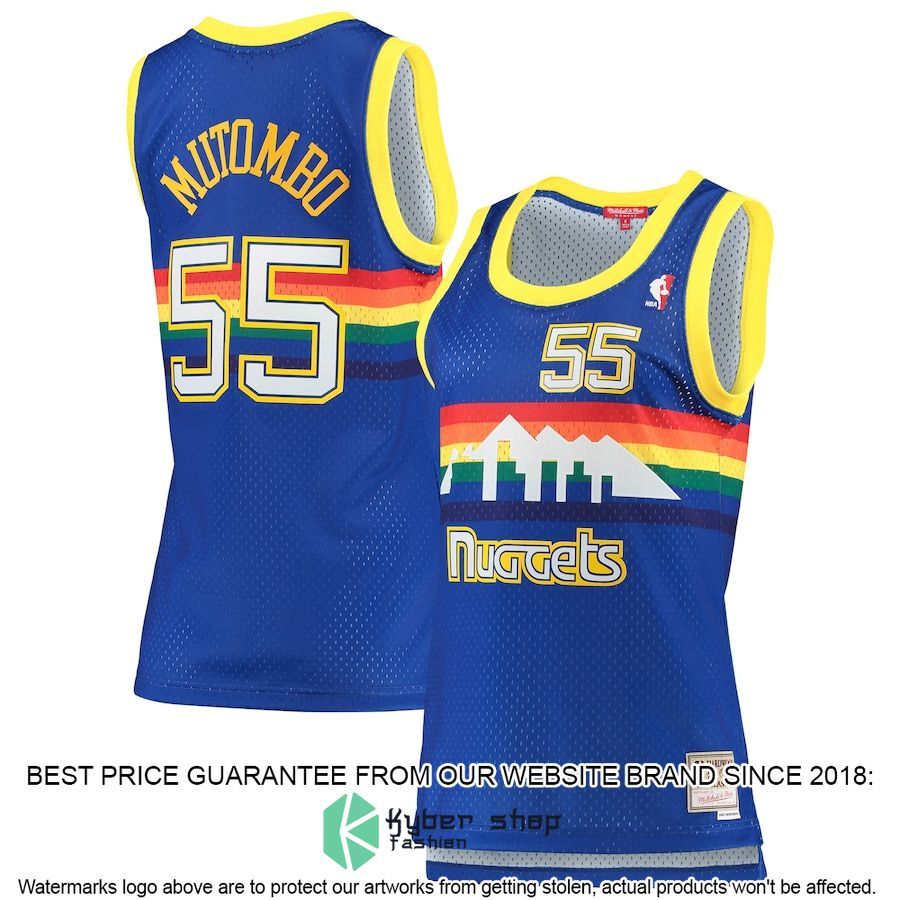 Dikembe Mutombo Denver Nuggets Mitchell & Ness Women's Royal 1991-92 Hardwood Classics Basketball Jersey