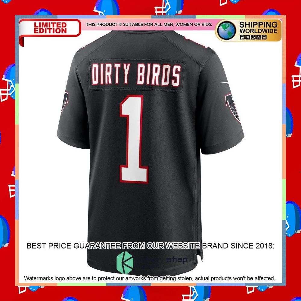 Dirty Birds Atlanta Falcons Throwback Black Football Jersey 7 Dirty Birds Atlanta Falcons Throwback Black Football Jersey word2