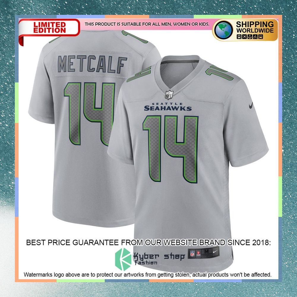 DK Metcalf Seattle Seahawks Atmosphere Fashion Gray Football Jersey 8 DK Metcalf Seattle Seahawks Atmosphere Fashion Gray Football Jersey word3