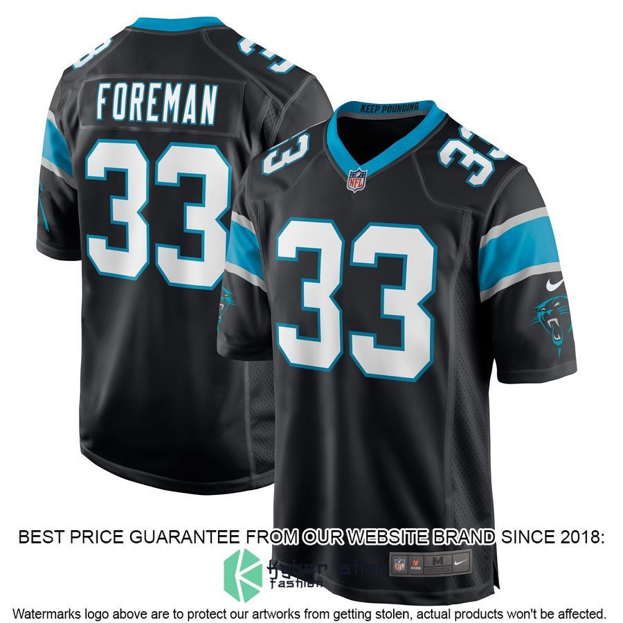 D'Onta Foreman Carolina Panthers Black Football Jersey