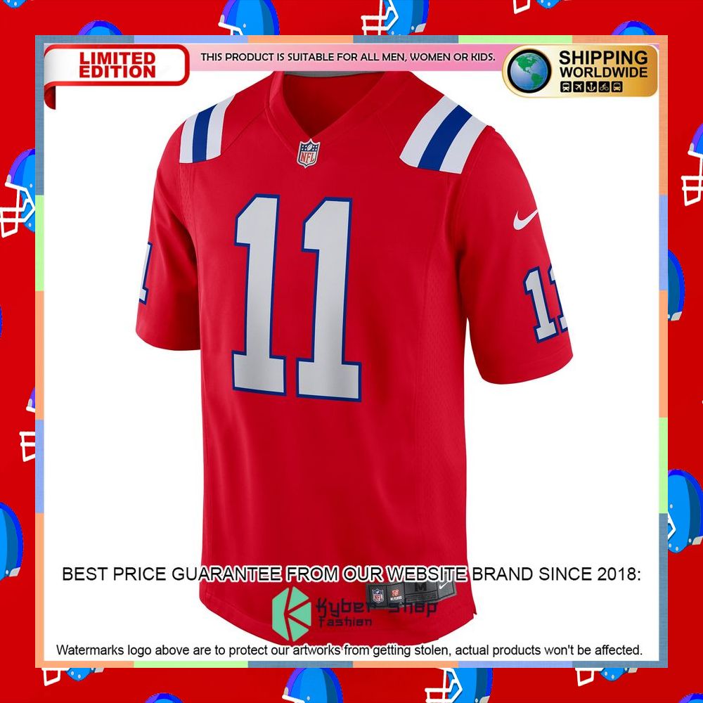 Drew Bledsoe New England Patriots Retired Alternate Red Football Jersey 7 Drew Bledsoe New England Patriots Retired Alternate Red Football Jersey word2