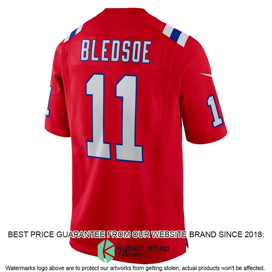 Drew Bledsoe New England Patriots Retired Alternate Red Football Jersey 3 Drew Bledsoe New England Patriots Retired Alternate Red Football Jersey word2