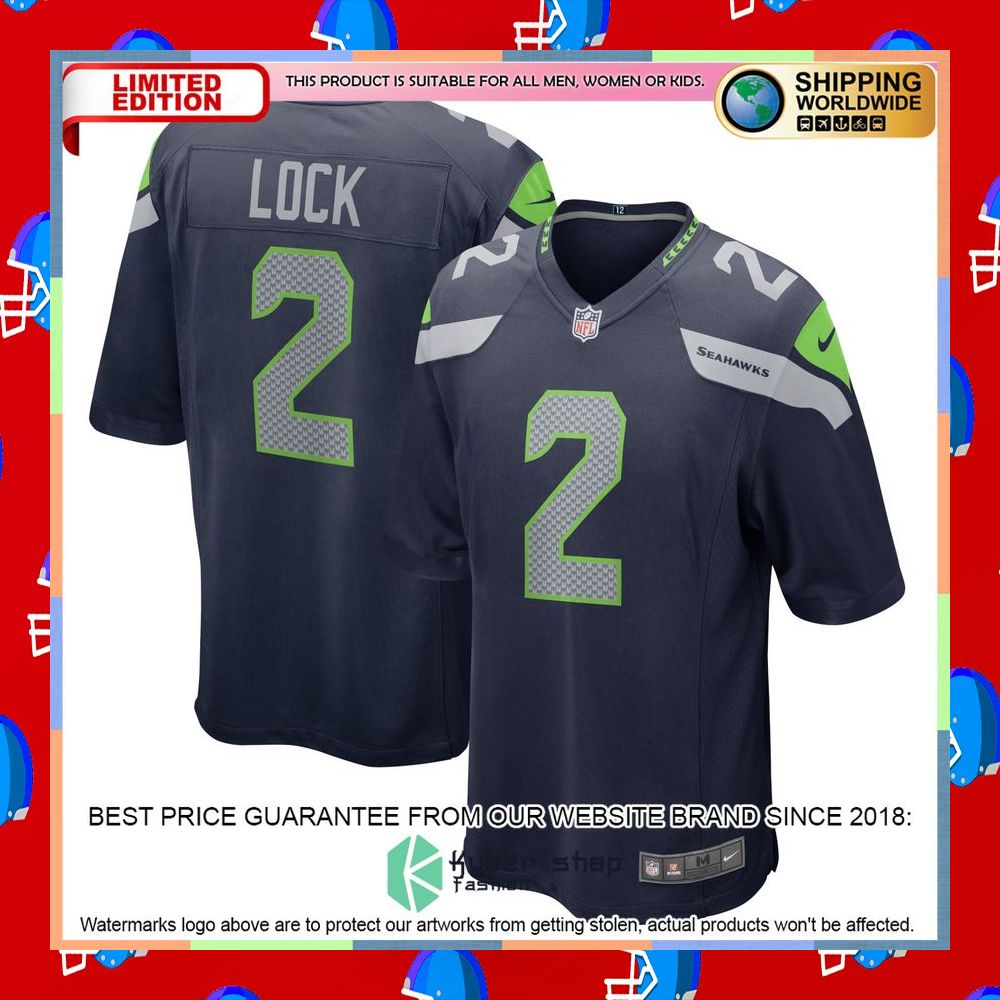 Drew Lock Seattle Seahawks College Navy Football Jersey 8 Drew Lock Seattle Seahawks College Navy Football Jersey word3