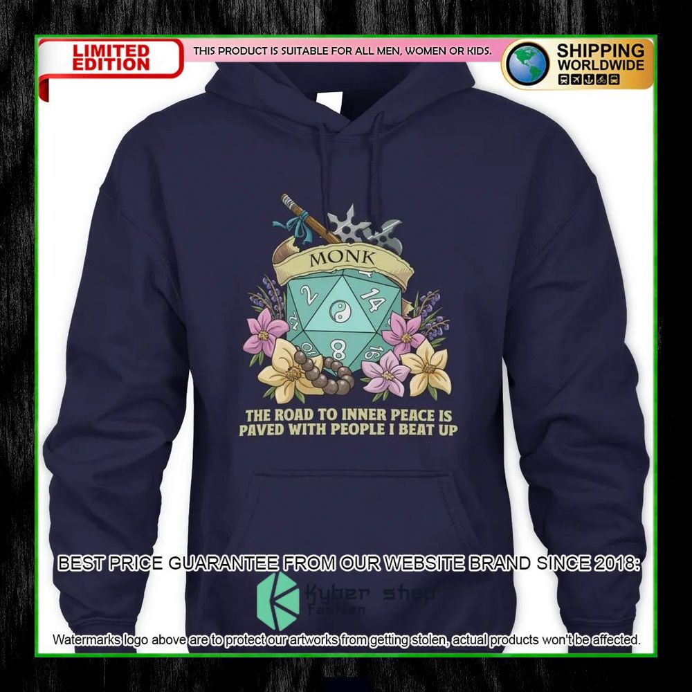 Dungeons and Dragons Monk The Road To Inner Peace Is Paved With People I Beat Up Hoodie, Shirt 14 Dungeons and Dragons Monk The Road To Inner Peace Is Paved With People I Beat Up Hoodie, Shirt word2