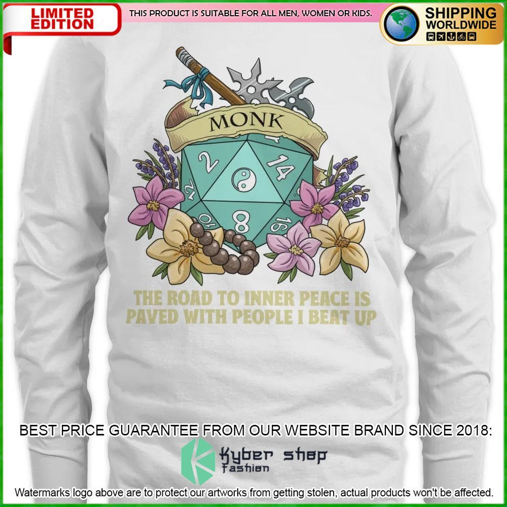 Dungeons and Dragons Monk The Road To Inner Peace Is Paved With People I Beat Up Hoodie, Shirt 4 Dungeons and Dragons Monk The Road To Inner Peace Is Paved With People I Beat Up Hoodie, Shirt word2