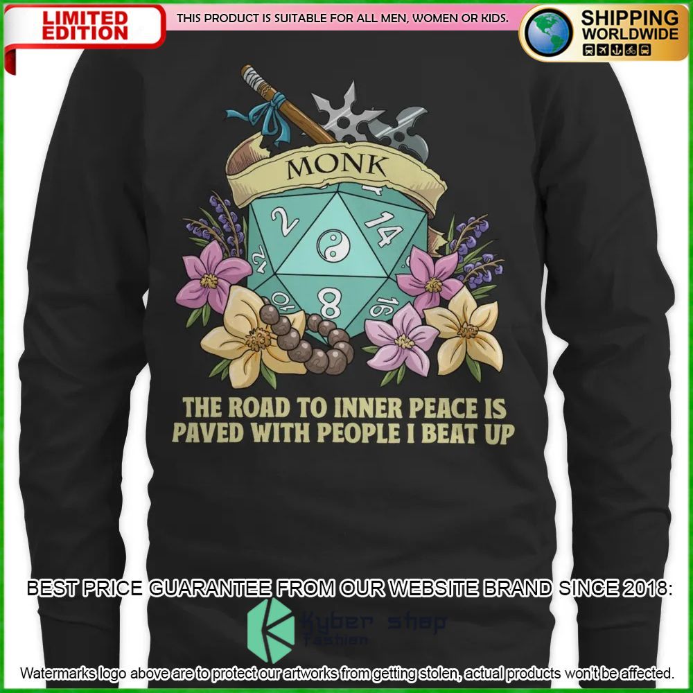 Dungeons and Dragons Monk The Road To Inner Peace Is Paved With People I Beat Up Hoodie, Shirt 5 Dungeons and Dragons Monk The Road To Inner Peace Is Paved With People I Beat Up Hoodie, Shirt word2