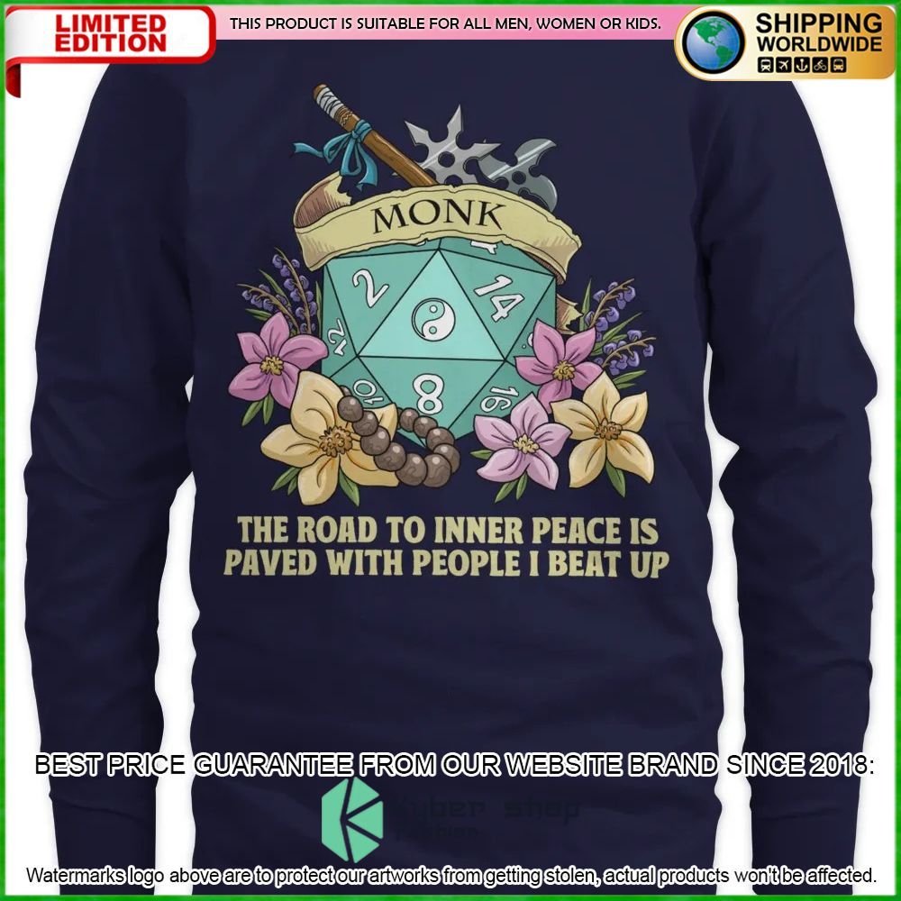 Dungeons and Dragons Monk The Road To Inner Peace Is Paved With People I Beat Up Hoodie, Shirt 6 Dungeons and Dragons Monk The Road To Inner Peace Is Paved With People I Beat Up Hoodie, Shirt word2