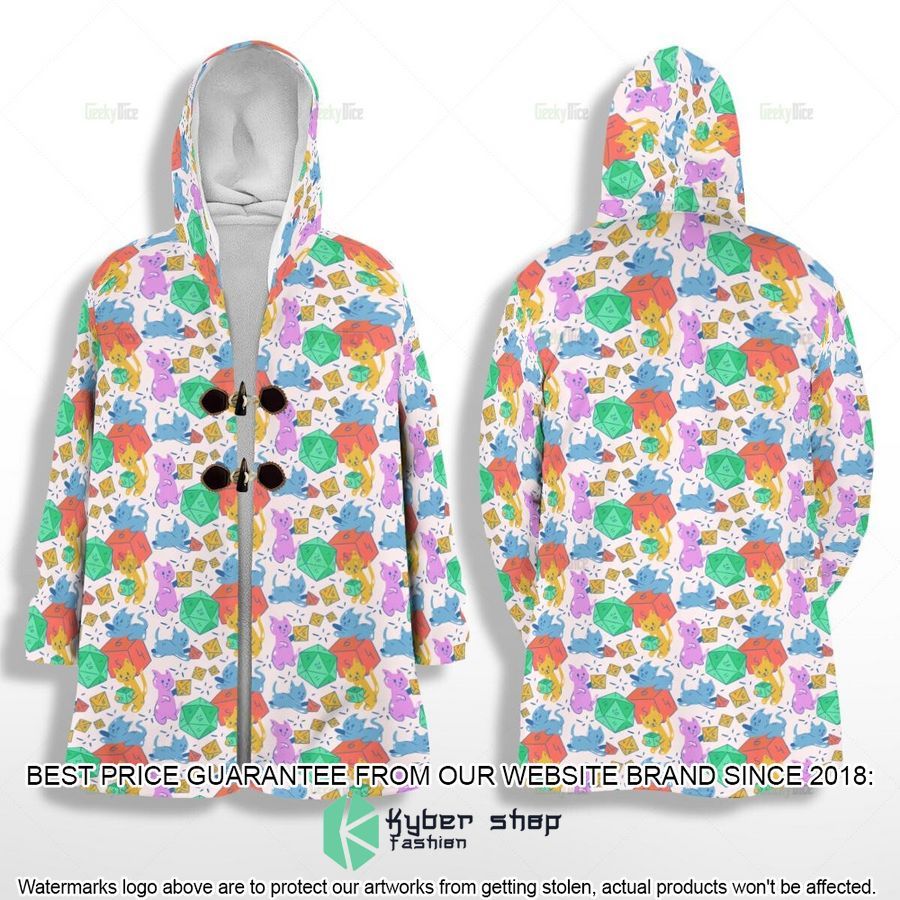 Dungeons & Dragons Cat Rolling Dice Hooded Cloak