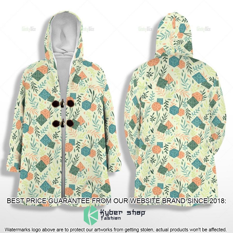Dungeons & Dragons Dice Plants Hooded Cloak