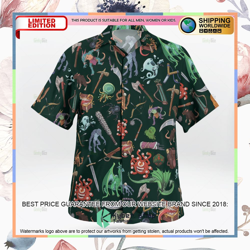 Dungeons & Dragons Monsters Weapons Hawaiian Shirt 5 Dungeons & Dragons Monsters Weapons Hawaiian Shirt word3