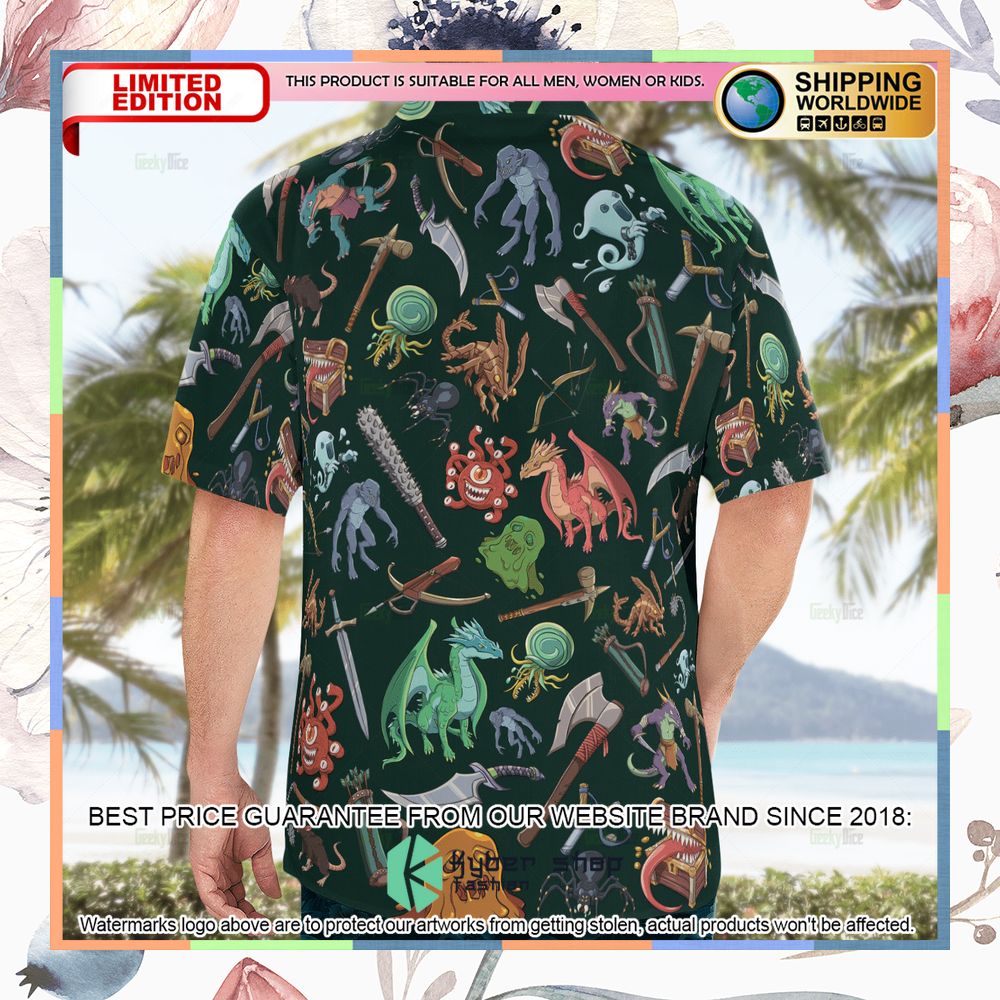 Dungeons & Dragons Monsters Weapons Hawaiian Shirt 7 Dungeons & Dragons Monsters Weapons Hawaiian Shirt word3