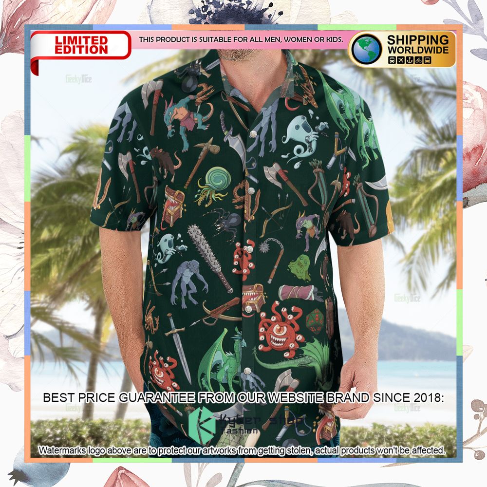 Dungeons & Dragons Monsters Weapons Hawaiian Shirt 8 Dungeons & Dragons Monsters Weapons Hawaiian Shirt word3