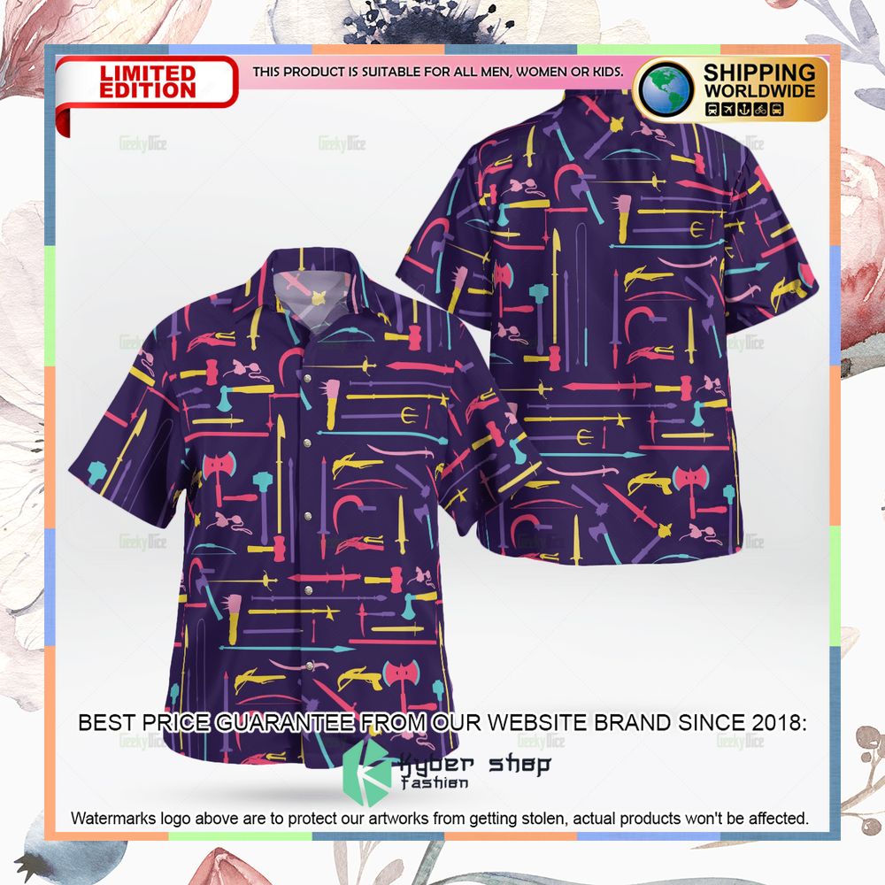 Dungeons & Dragons Weapons Hawaiian Shirt 6 Dungeons & Dragons Weapons Hawaiian Shirt word2