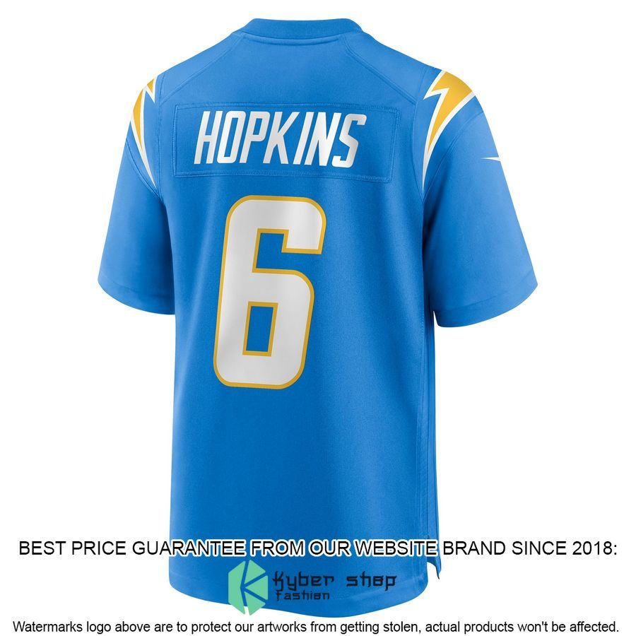 Dustin Hopkins Los Angeles Chargers Powder Blue Football Jersey 3 Dustin Hopkins Los Angeles Chargers Powder Blue Football Jersey word2