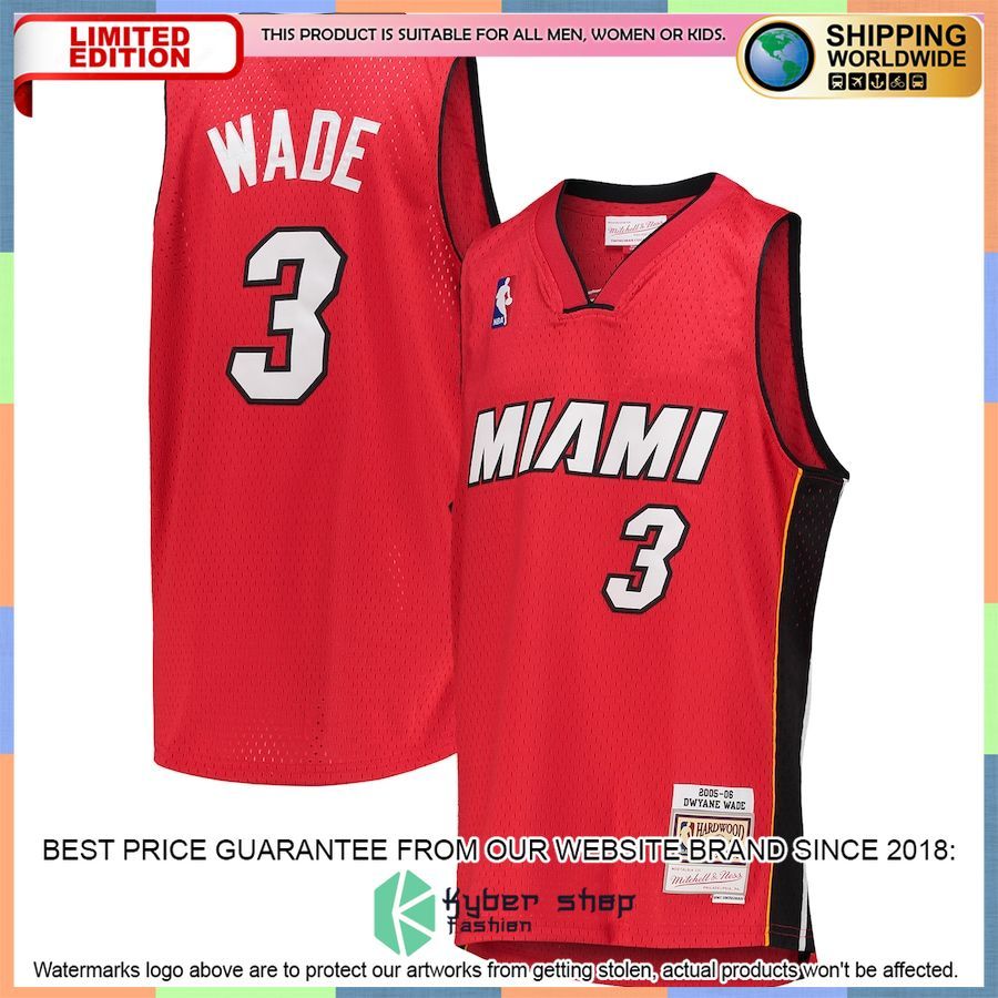 Dwyane Wade Miami Heat Mitchell & Ness Youth 2005-06 Hardwood Classics Red Basketball Jersey