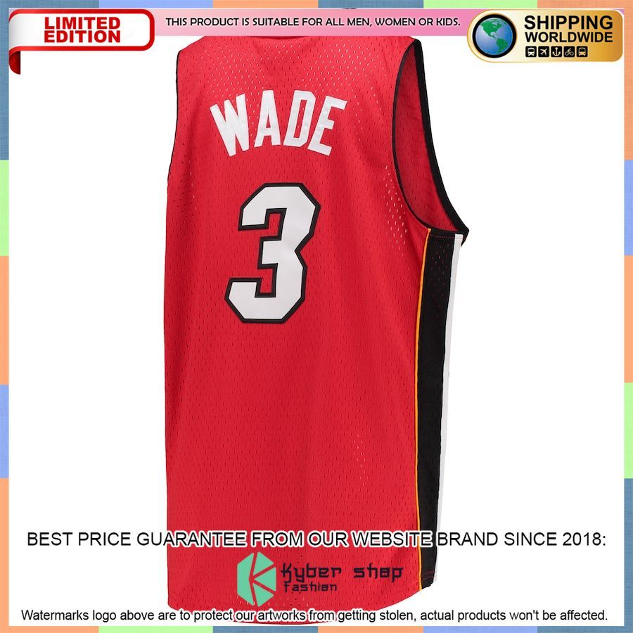 Dwyane Wade Miami Heat Mitchell & Ness Youth 2005-06 Hardwood Classics Red Basketball Jersey 3 Dwyane Wade Miami Heat Mitchell & Ness Youth 2005-06 Hardwood Classics Red Basketball Jersey word2