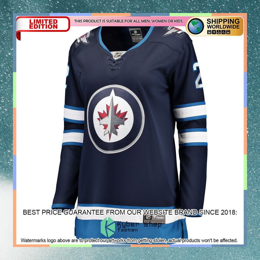 Dylan DeMelo Winnipeg Jets Women's Navy Hockey Jersey 6 Dylan DeMelo Winnipeg Jets Women's Navy Hockey Jersey word1