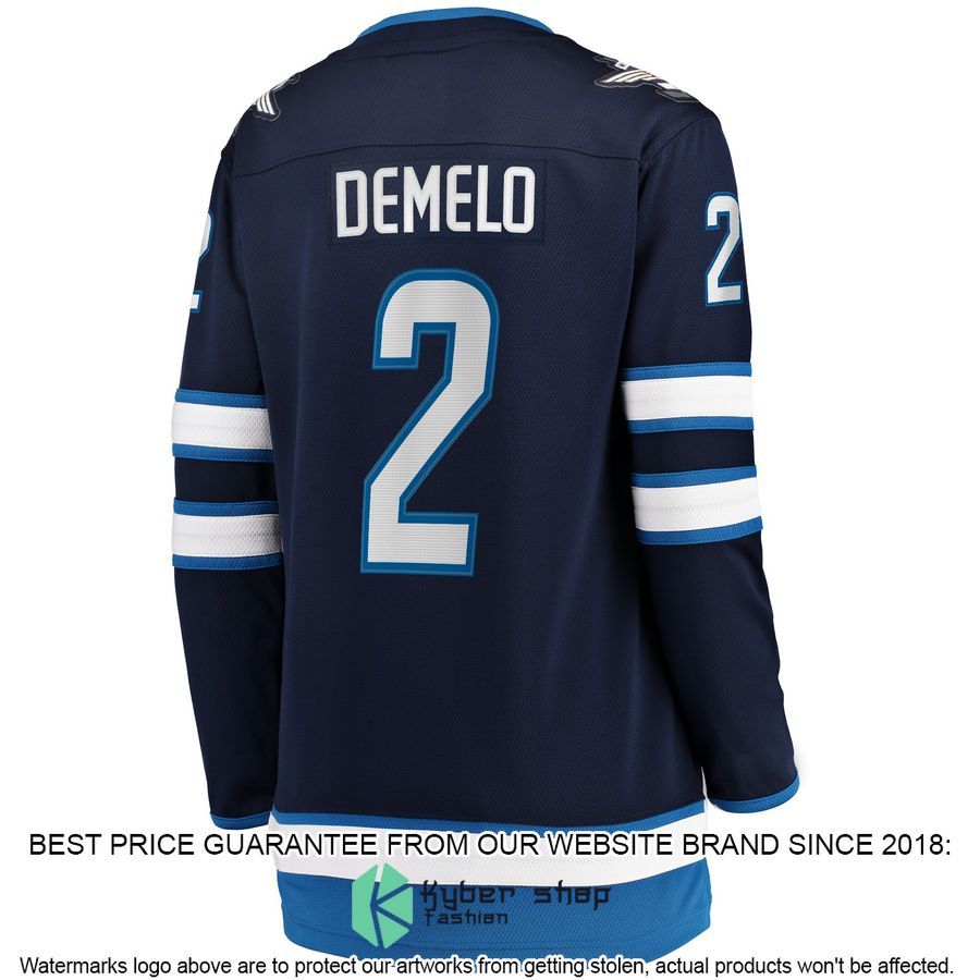 Dylan DeMelo Winnipeg Jets Women's Navy Hockey Jersey 3 Dylan DeMelo Winnipeg Jets Women's Navy Hockey Jersey word1