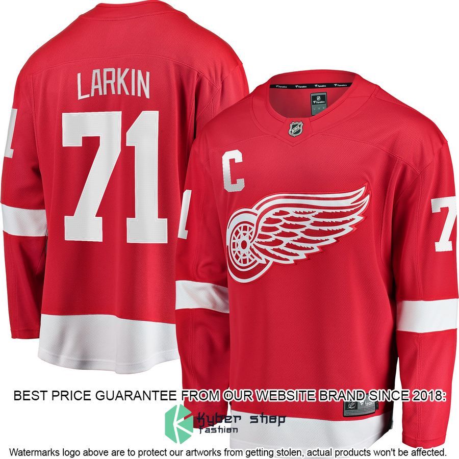 Dylan Larkin Detroit Red Wings Home Captain Premier Red Hockey Jersey