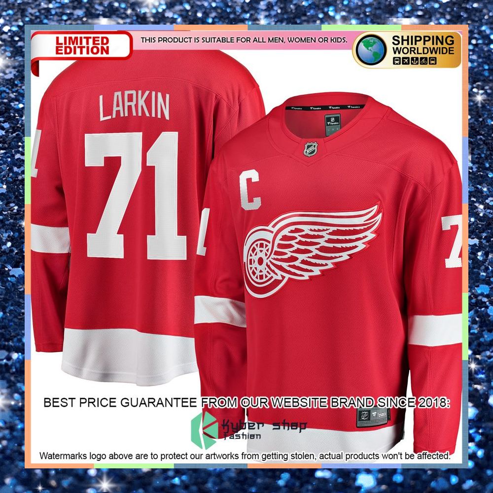 Dylan Larkin Detroit Red Wings Home Captain Premier Red Hockey Jersey 5 Dylan Larkin Detroit Red Wings Home Captain Premier Red Hockey Jersey word1