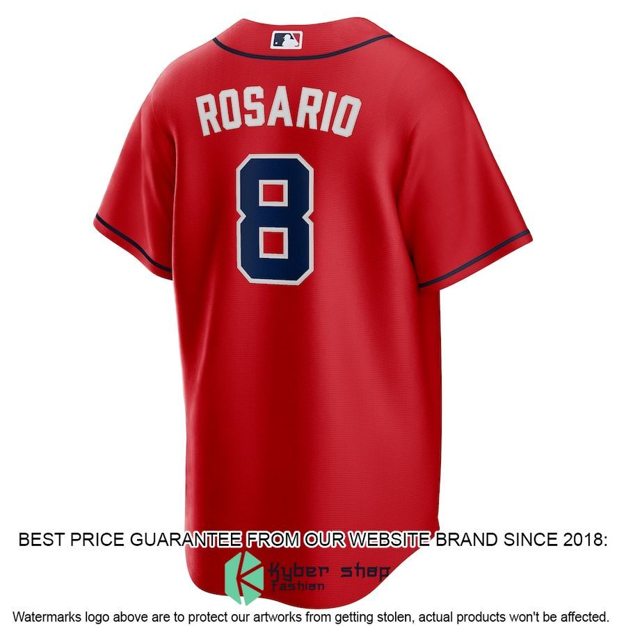 Eddie Rosario Atlanta Braves Alternate Player Red Baseball Jersey 3 Eddie Rosario Atlanta Braves Alternate Player Red Baseball Jersey word3